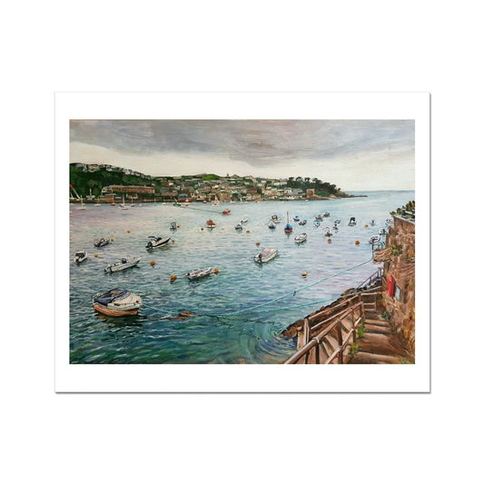 Fowey Harbour, Cornwall | Print Prints Harriet Lawless Artist england 20"x16" / 51x41cm Unframed