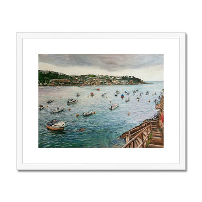 Fowey Harbour, Cornwall | Print Prints Harriet Lawless Artist england 20"x16" / 51x41cm White Frame