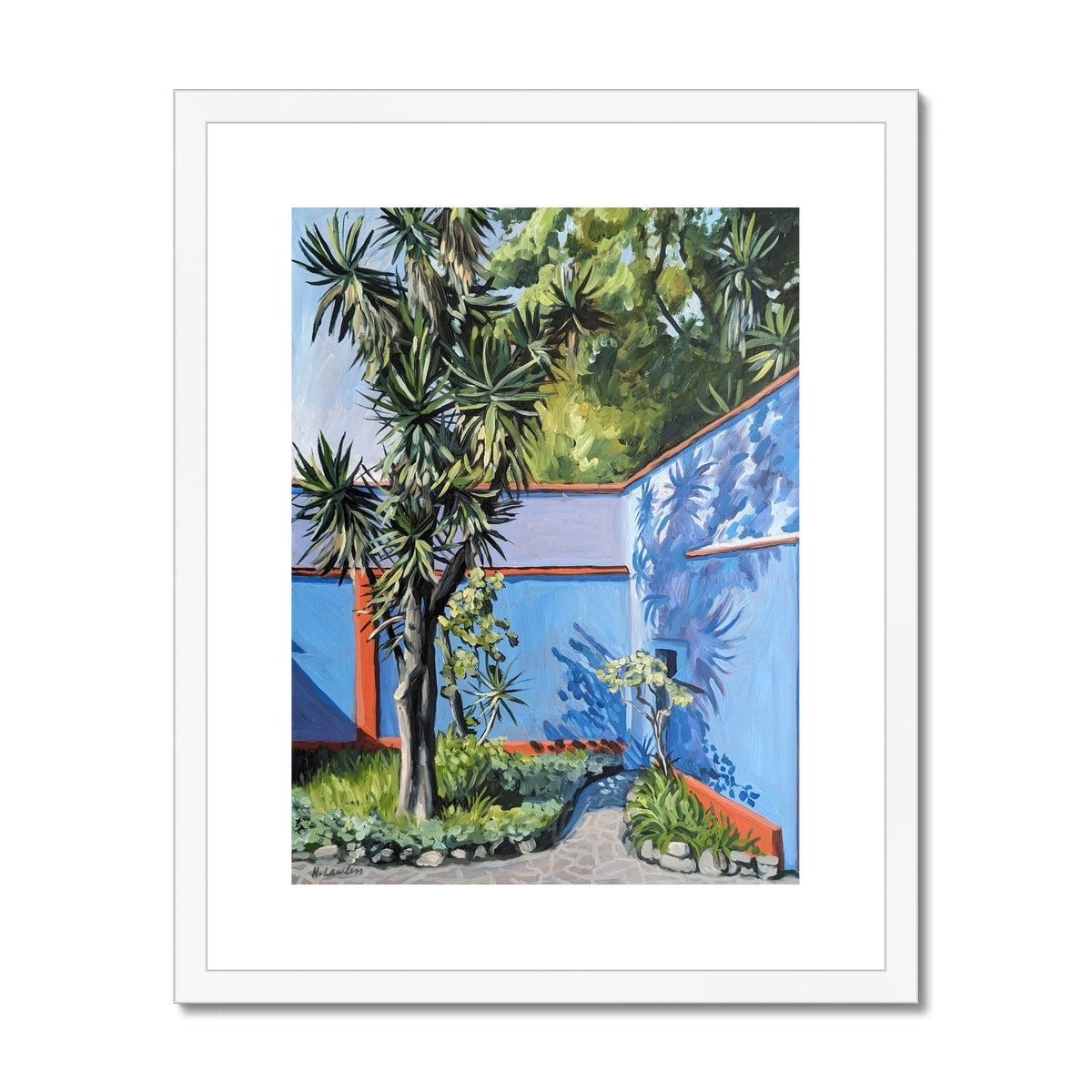 Frida's Casa Azul | Print Prints Harriet Lawless Artist mexico 16"x20" / 41x51cm White Frame