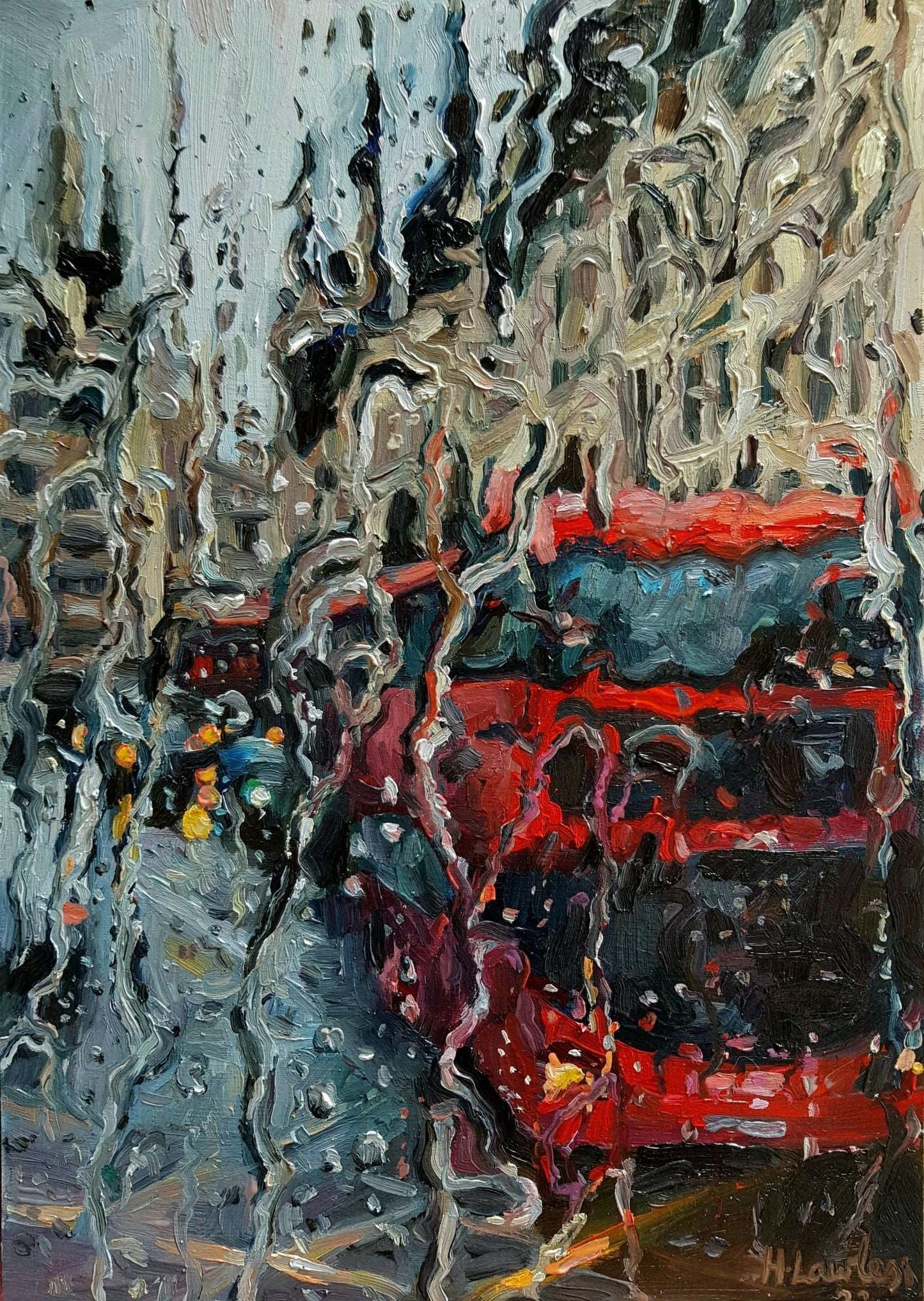 Gloomy Old London | Original painting Original Paintings Harriet Lawless Artist england rainy