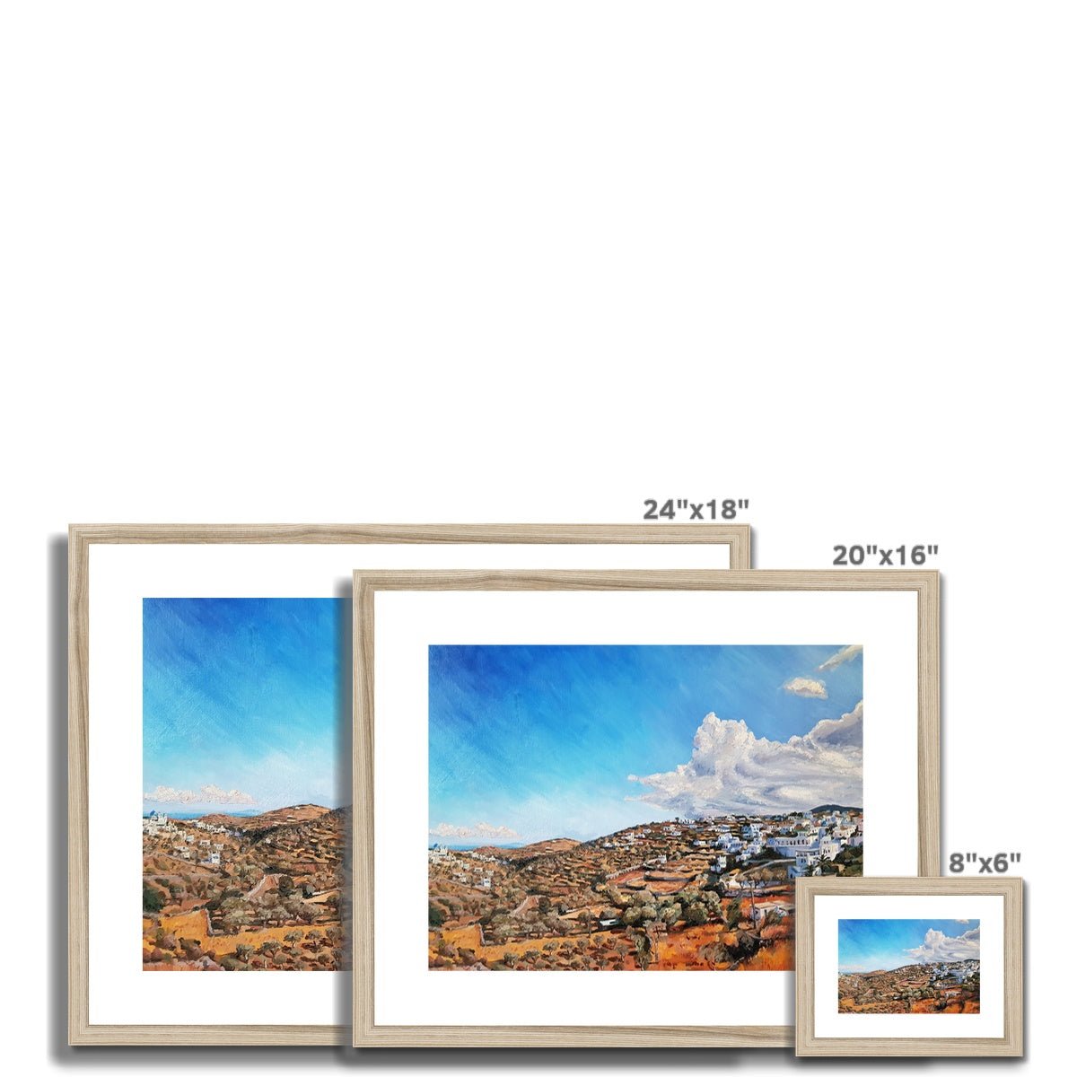 Golden Hills And Gathering Skies on Sifnos Island, Greece | Print Prints Harriet Lawless Artist greece 20"x16" / 51x41cm Natural Frame