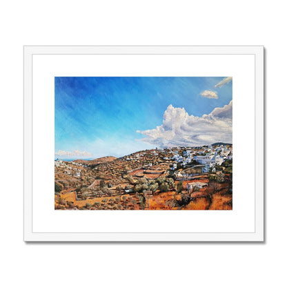 Golden Hills And Gathering Skies on Sifnos Island, Greece | Print Prints Harriet Lawless Artist greece 20"x16" / 51x41cm White Frame