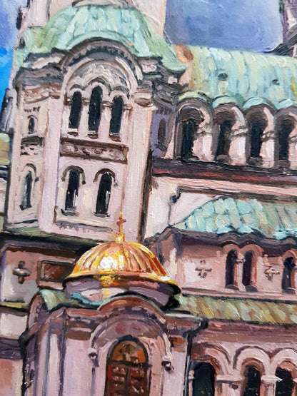 Golden Majesty: Alexander Nevsky Cathedral, Sofia | Original Painting Original Paintings Harriet Lawless Artist bulgaria