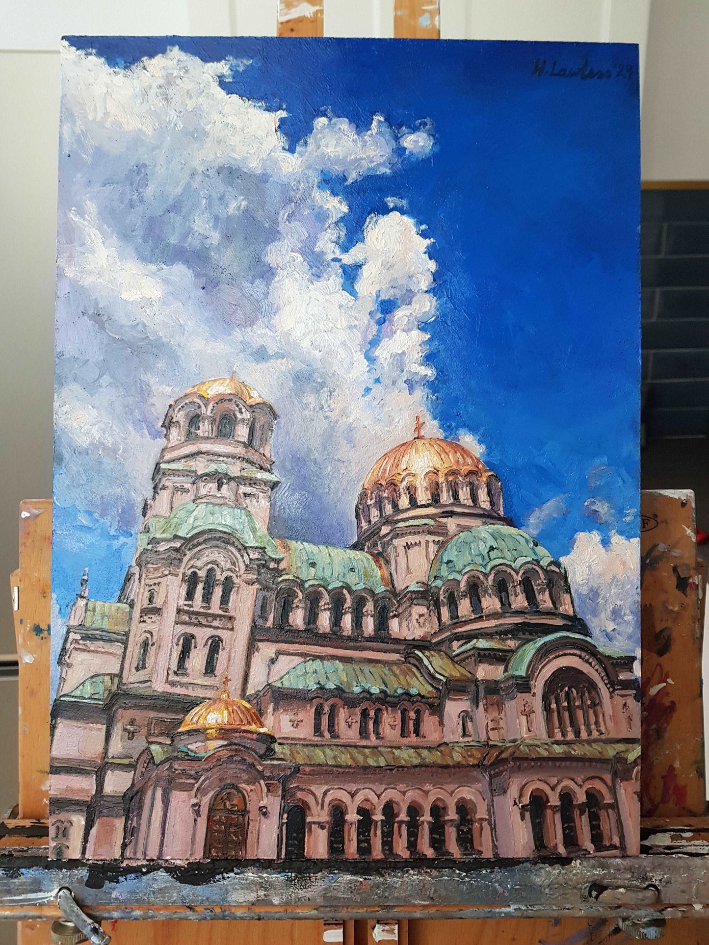 Golden Majesty: Alexander Nevsky Cathedral, Sofia | Original Painting Original Paintings Harriet Lawless Artist bulgaria