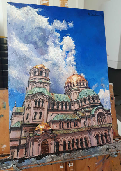 Golden Majesty: Alexander Nevsky Cathedral, Sofia | Original Painting Original Paintings Harriet Lawless Artist bulgaria