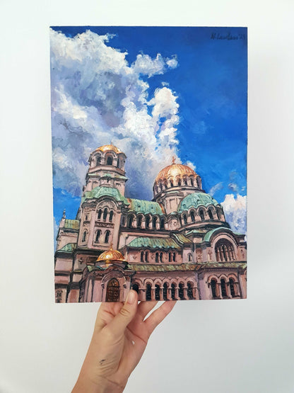 Golden Majesty: Alexander Nevsky Cathedral, Sofia | Original Painting Original Paintings Harriet Lawless Artist bulgaria