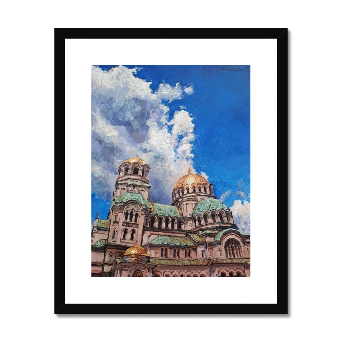 Golden Majesty: Alexander Nevsky Cathedral, Sofia | Print Prints Harriet Lawless Artist bulgaria 16"x20" / 41x51cm Black Frame