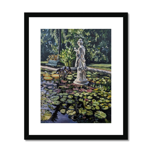 Late Afternoon Light On The Sculpture In The Pond | Framed & Mounted Print Fine art Harriet Lawless Artist argentina