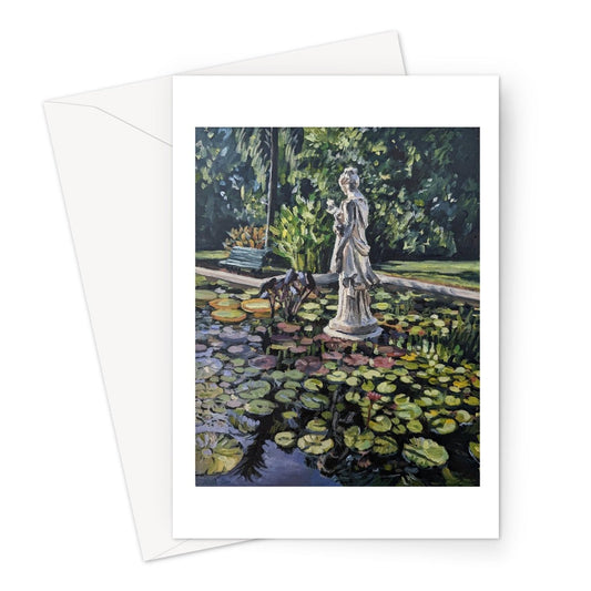 Late Afternoon Light On The Sculpture In The Pond | Greeting Cards Stationery Harriet Lawless Artist argentina