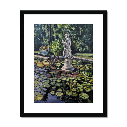 Late Afternoon Light On The Sculpture In The Pond | Print Prints Harriet Lawless Artist argentina flowers 16"x20" / 41x51cm Black Frame