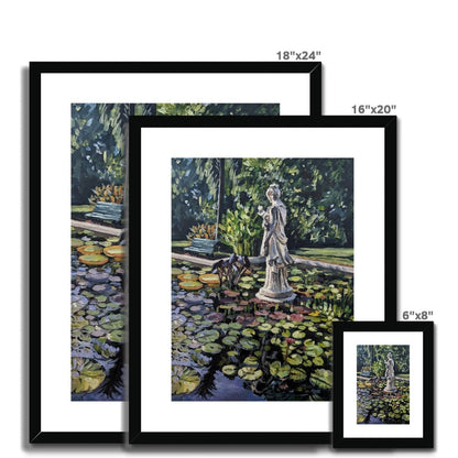 Late Afternoon Light On The Sculpture In The Pond | Print Prints Harriet Lawless Artist argentina flowers 16"x20" / 41x51cm Natural Frame