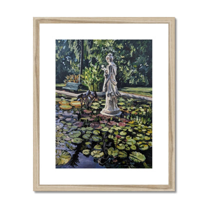 Late Afternoon Light On The Sculpture In The Pond | Print Prints Harriet Lawless Artist argentina flowers 16"x20" / 41x51cm Natural Frame