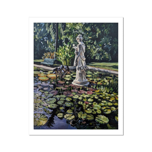 Late Afternoon Light On The Sculpture In The Pond | Print Prints Harriet Lawless Artist argentina flowers 16"x20" / 41x51cm Unframed