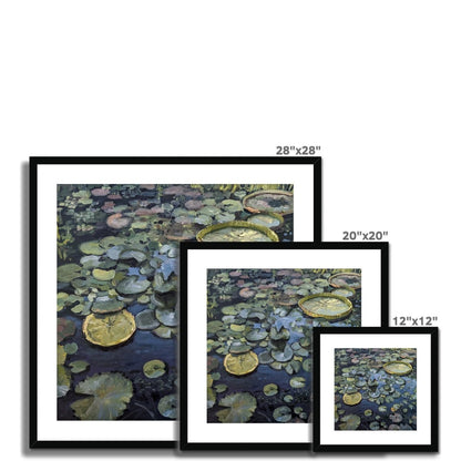 Lily Pads On Blue Waters | Print Prints Harriet Lawless Artist argentina flowers 20"x20" / 51x51cm Natural Frame