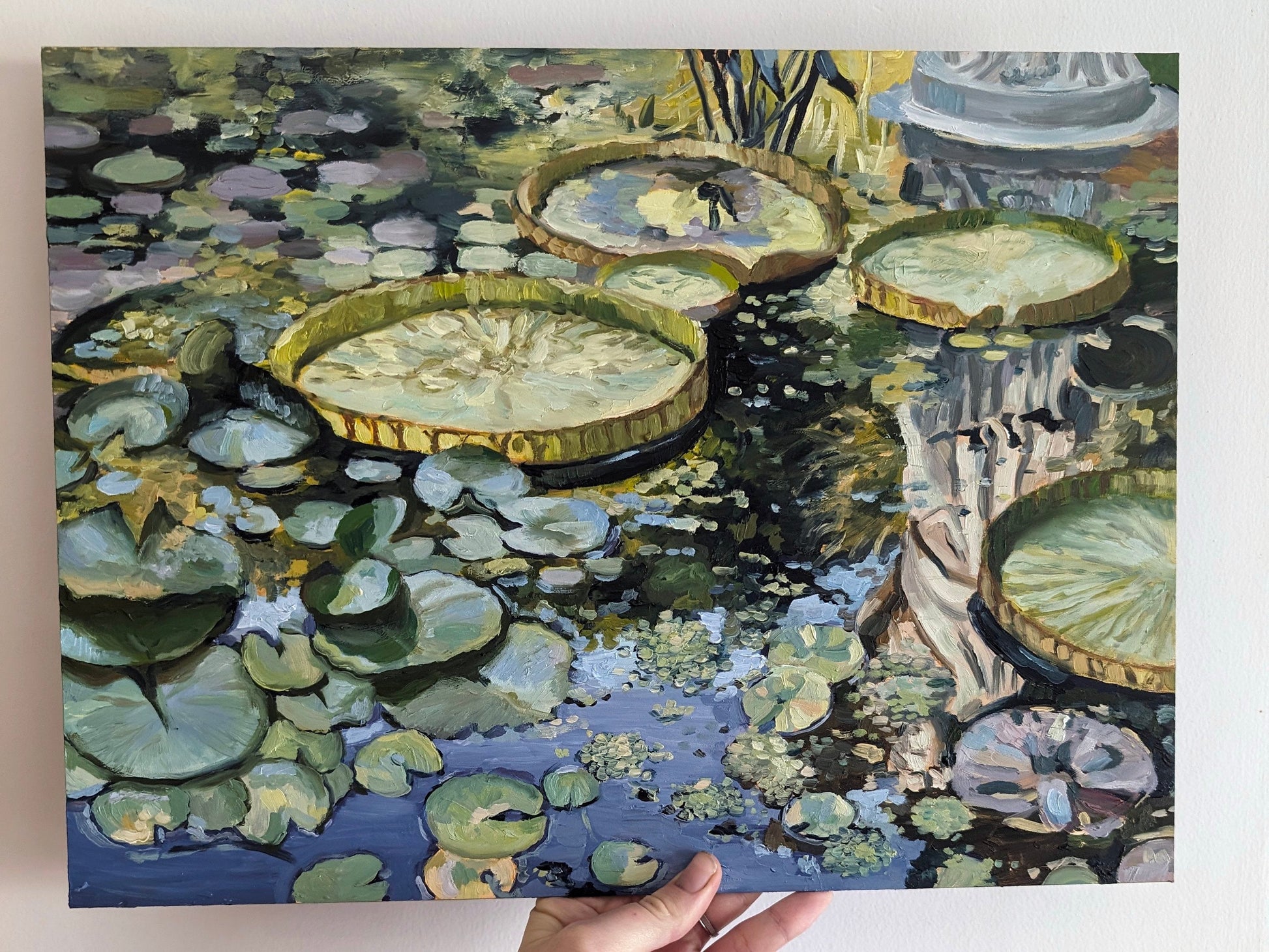 Lily Pond Reflections | Original Painting Original Paintings Harriet Lawless Artist argentina flowers still life