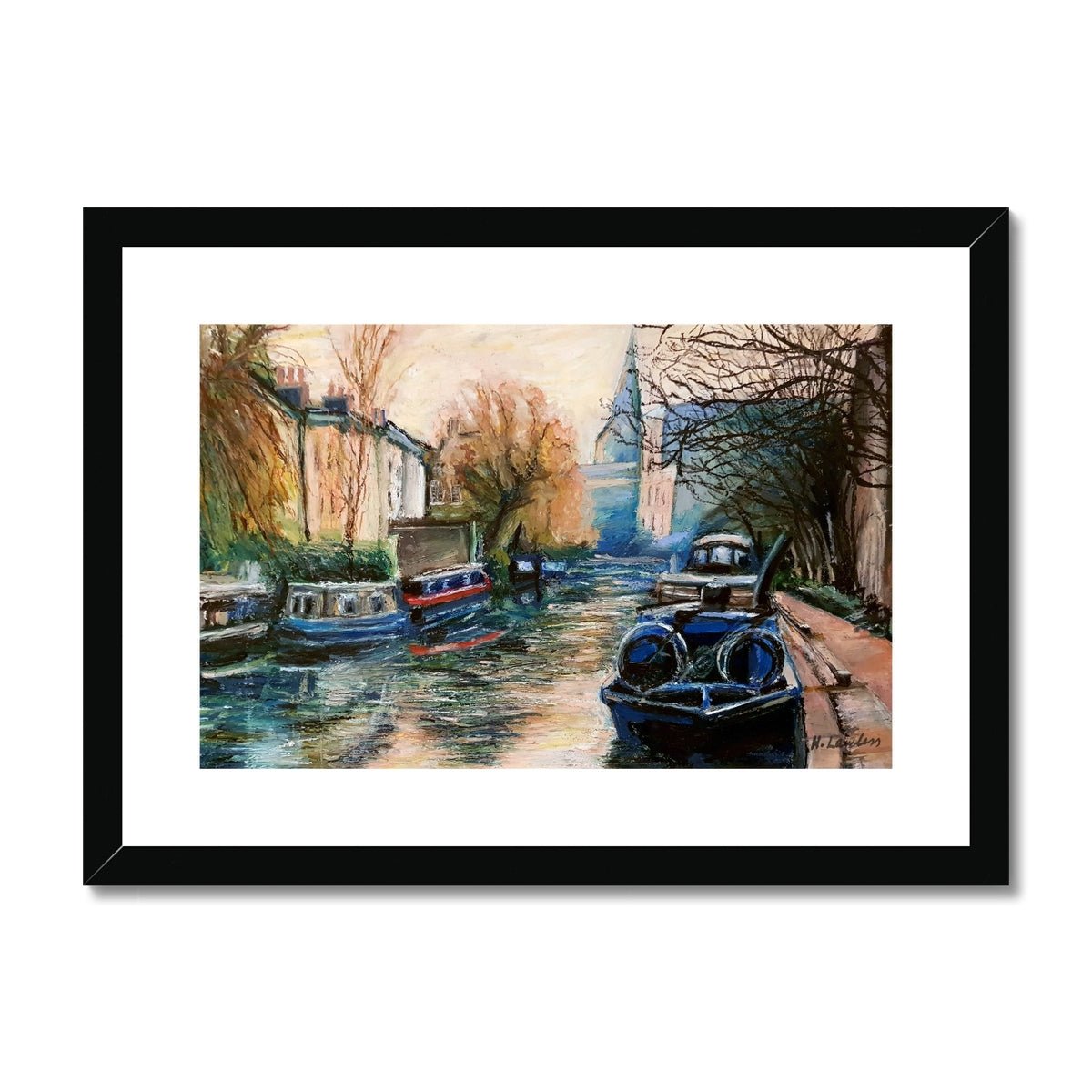 Little Venice, London | Print Prints Harriet Lawless Artist england italy A3 / 16.5"x12" Black Frame