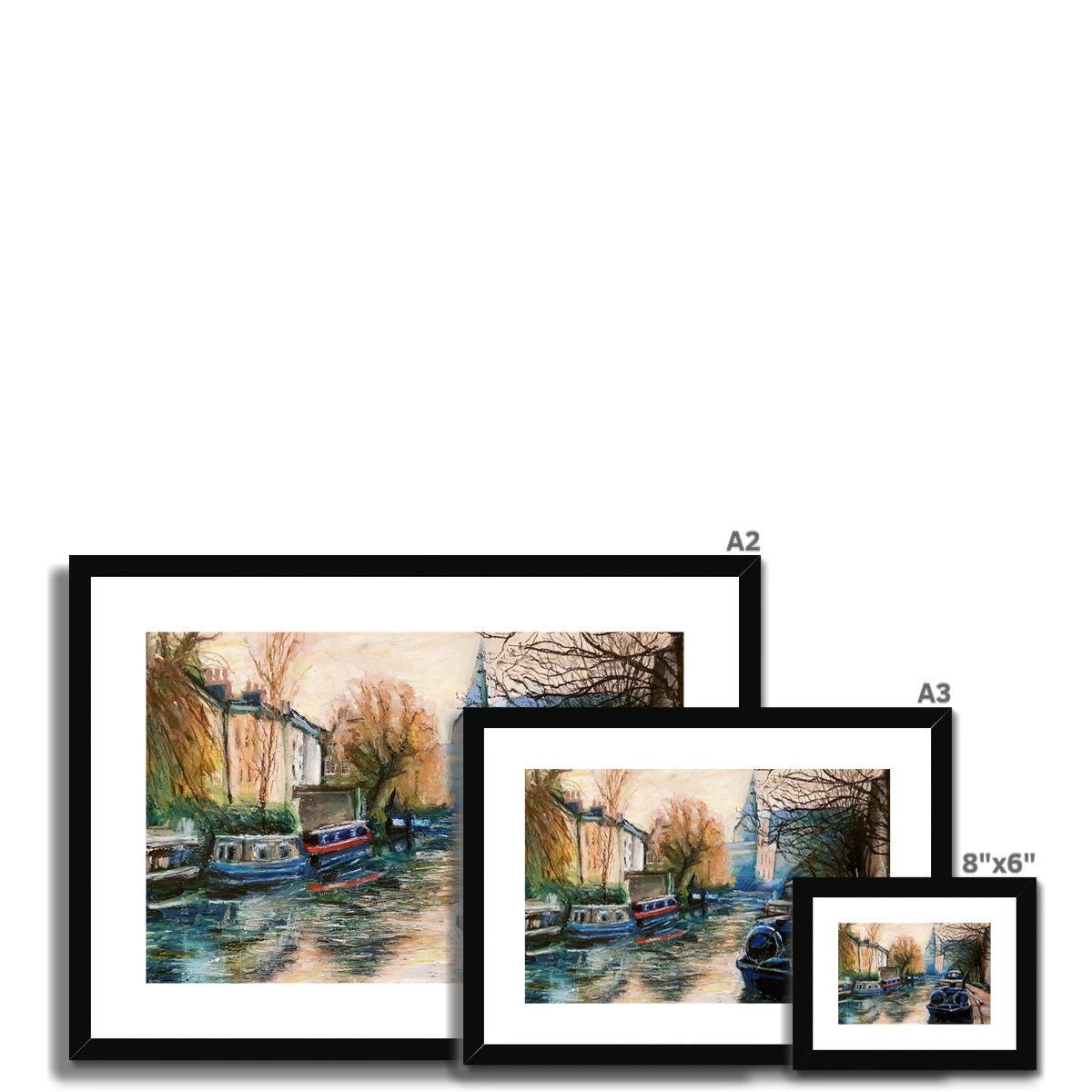 Little Venice, London | Print Prints Harriet Lawless Artist england italy A3 / 16.5"x12" Natural Frame