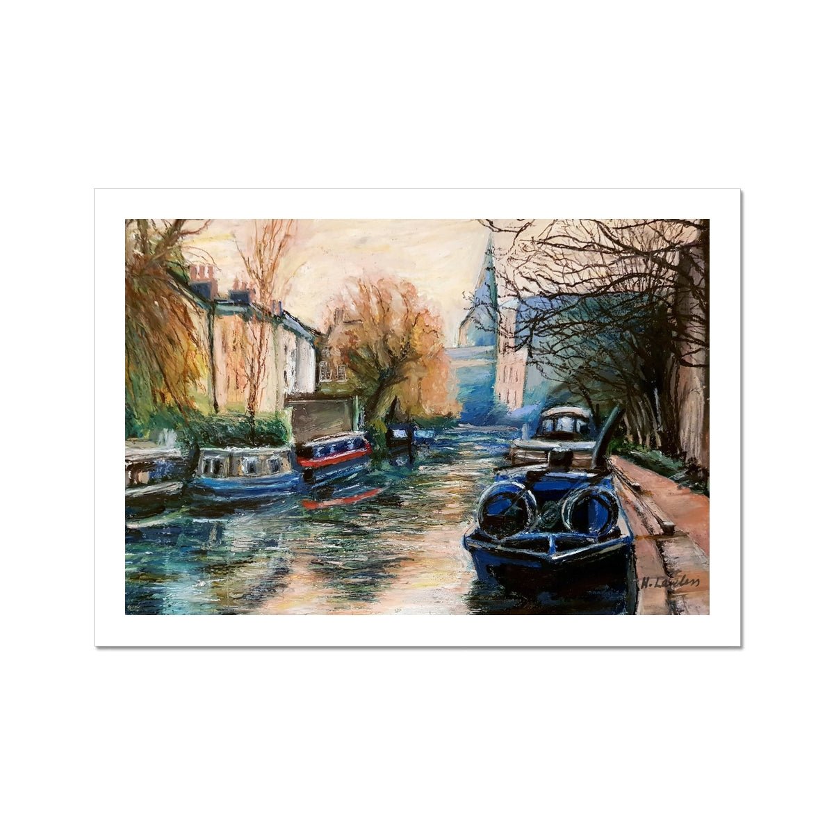 Little Venice, London | Print Prints Harriet Lawless Artist england italy A3 / 16.5"x12" Unframed