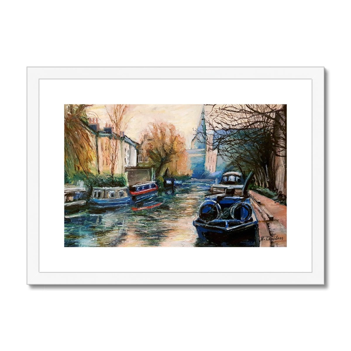 Little Venice, London | Print Prints Harriet Lawless Artist england italy A3 / 16.5"x12" White Frame