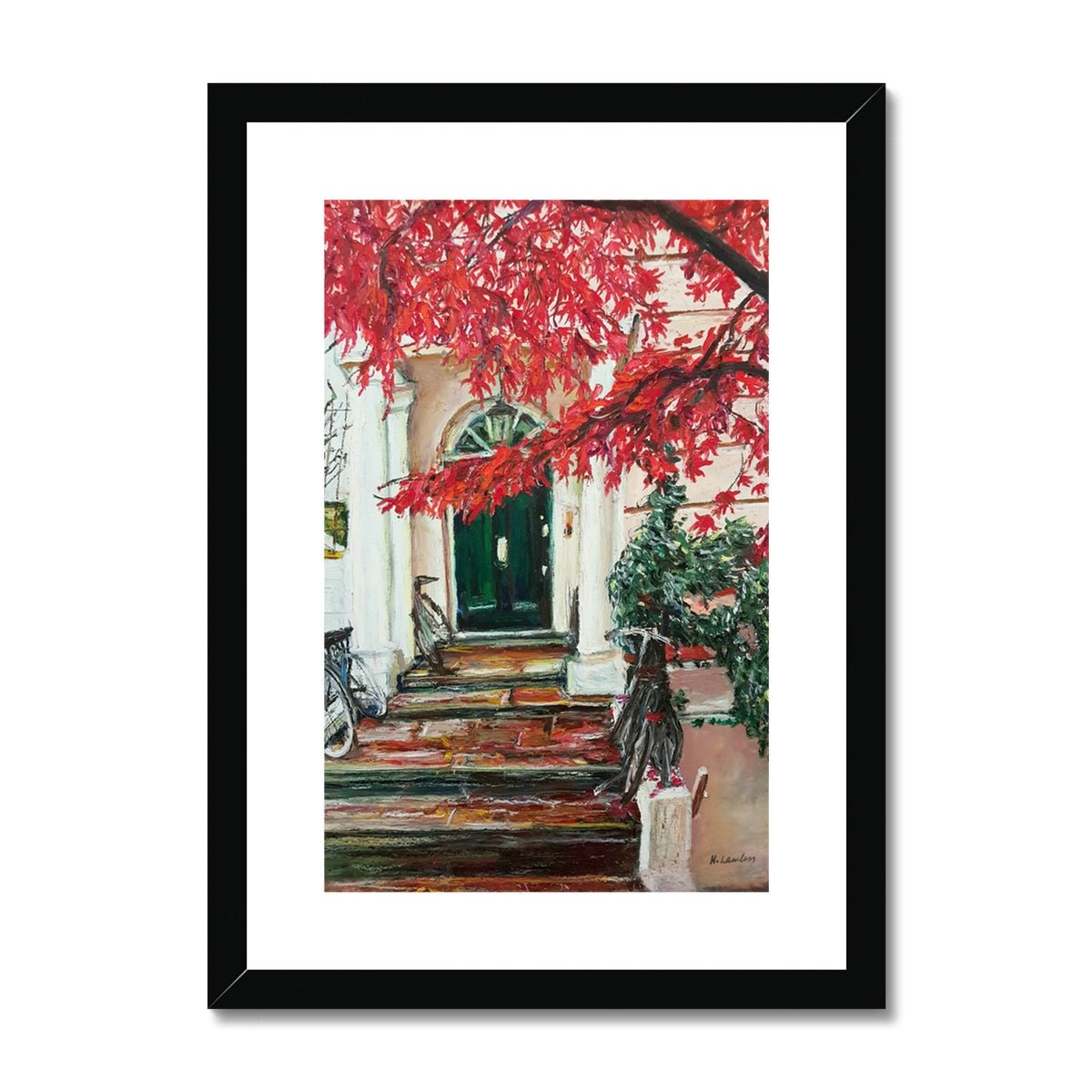 London Autumn Door | Print Prints Harriet Lawless Artist england A3 / 12"x16.5" Black Frame