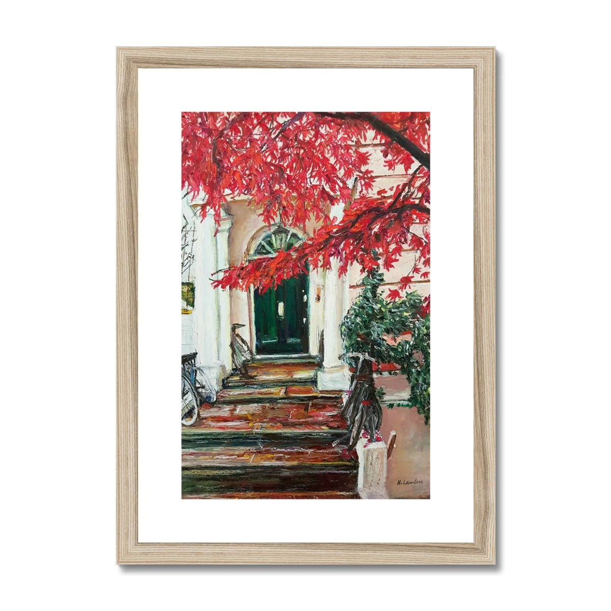 London Autumn Door | Print Prints Harriet Lawless Artist england A3 / 12"x16.5" Natural Frame