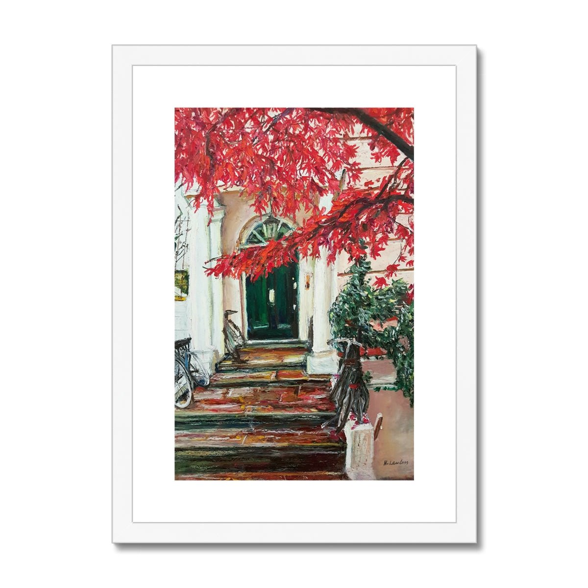 London Autumn Door | Print Prints Harriet Lawless Artist england A3 / 12"x16.5" White Frame