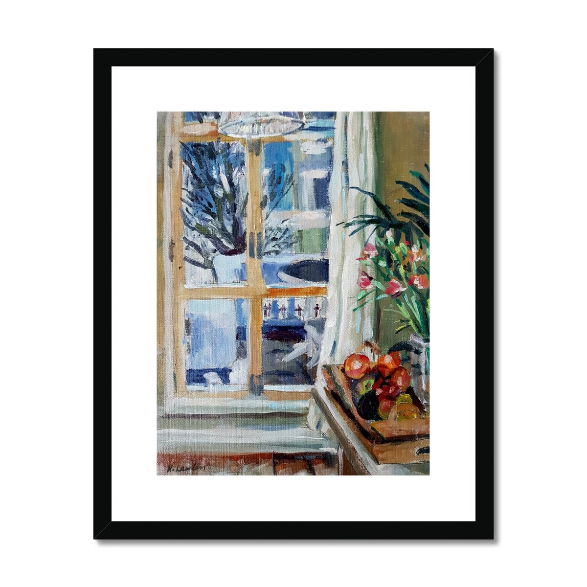 London Flat Interior, At Night With Fruit Bowl | Print Prints Harriet Lawless Artist england interior 16"x20" / 41x51cm Black Frame