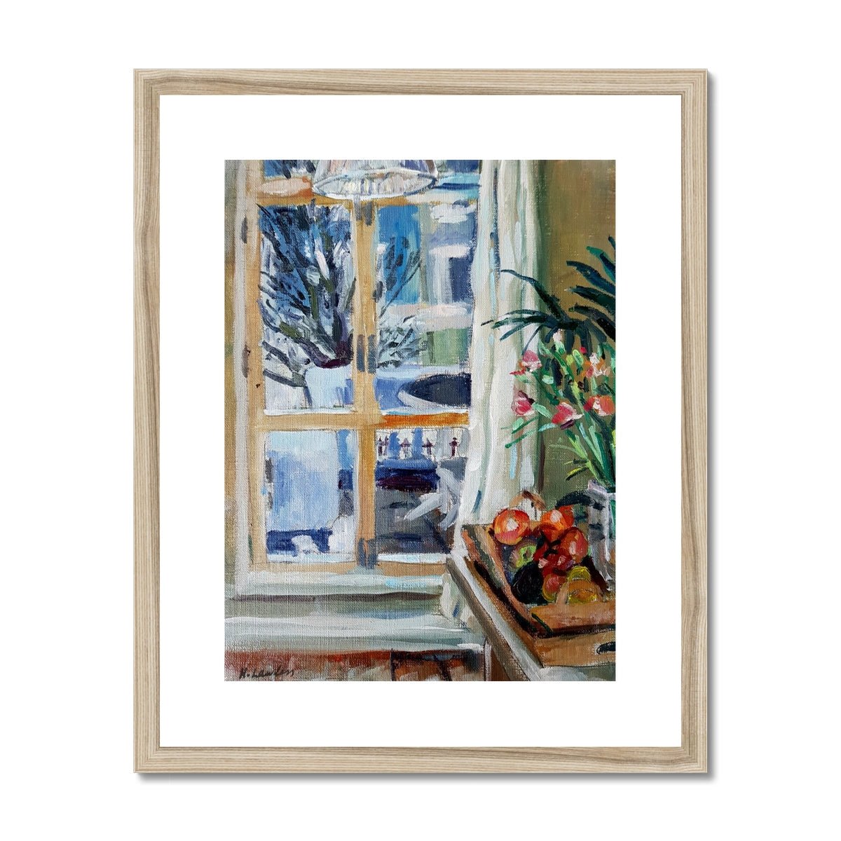 London Flat Interior, At Night With Fruit Bowl | Print Prints Harriet Lawless Artist england interior 16"x20" / 41x51cm Natural Frame