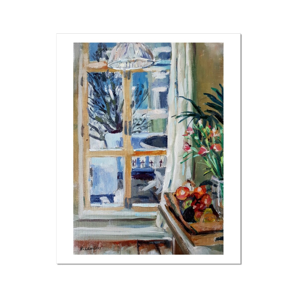 London Flat Interior, At Night With Fruit Bowl | Print Prints Harriet Lawless Artist england interior 16"x20" / 41x51cm Unframed