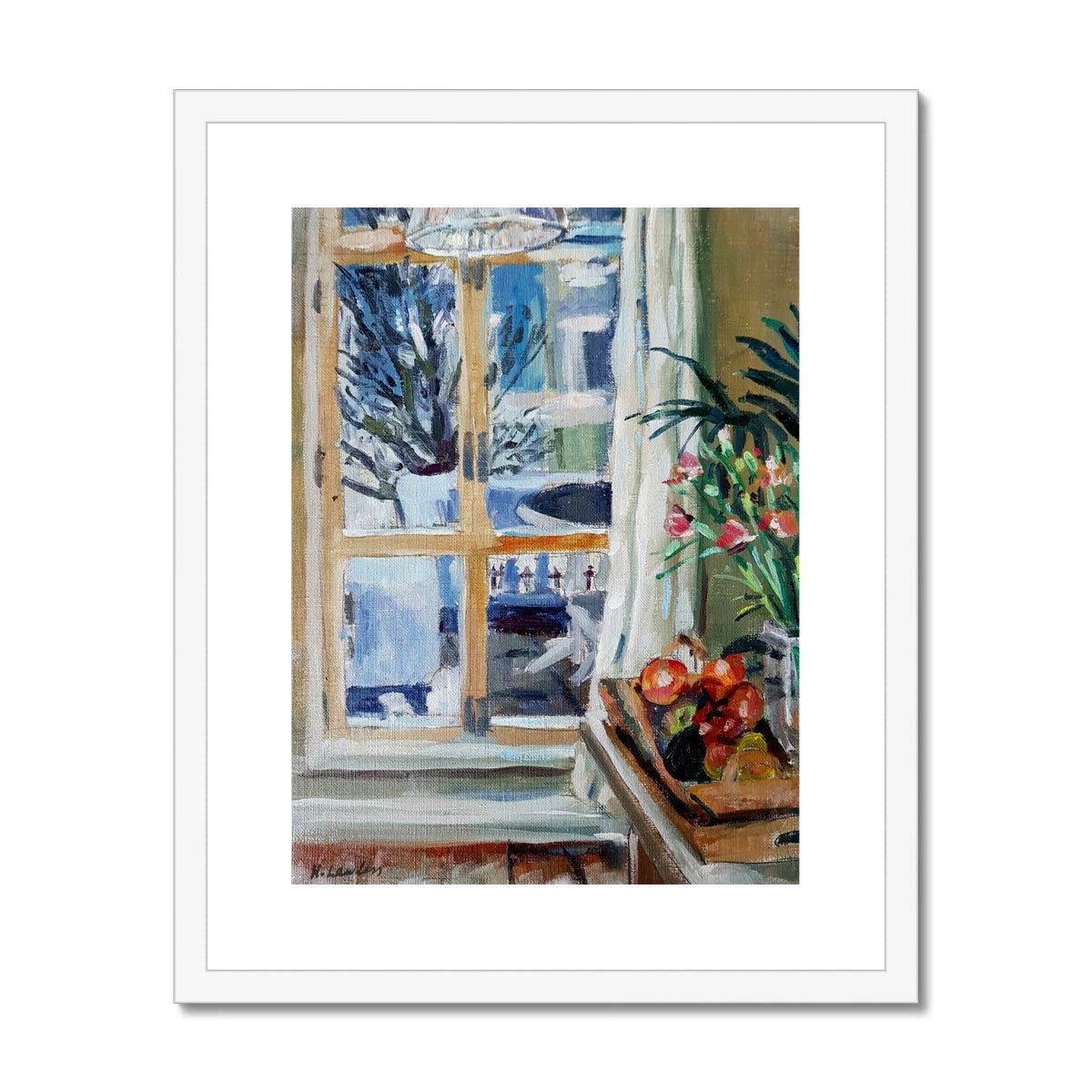 London Flat Interior, At Night With Fruit Bowl | Print Prints Harriet Lawless Artist england interior 16"x20" / 41x51cm White Frame