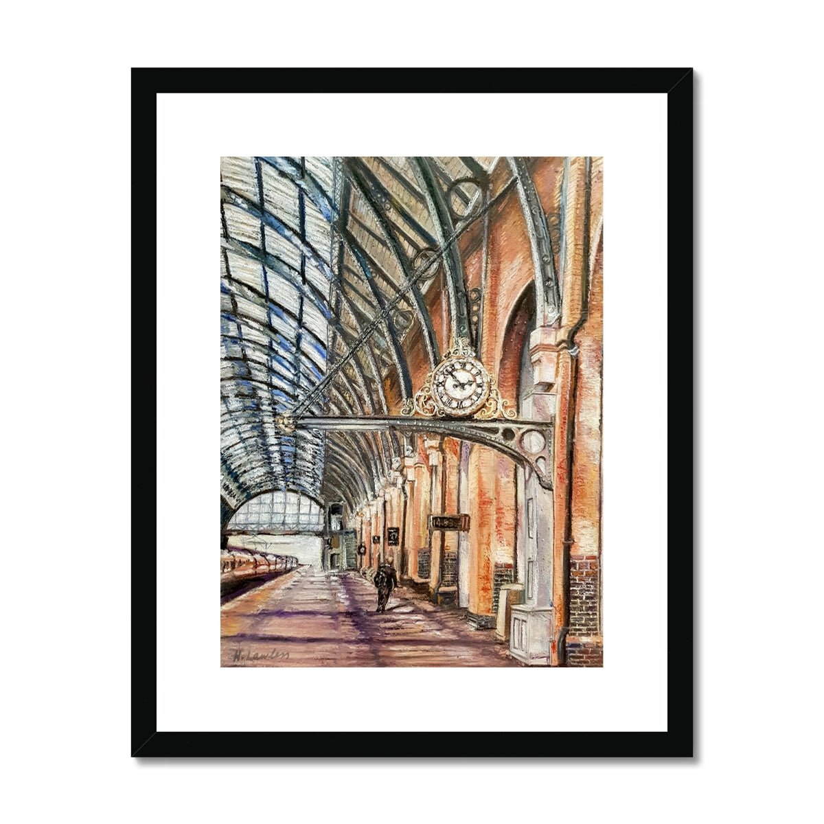 London Kings Cross Train Station | Print Prints Harriet Lawless Artist england 16"x20" / 41x51cm Black Frame