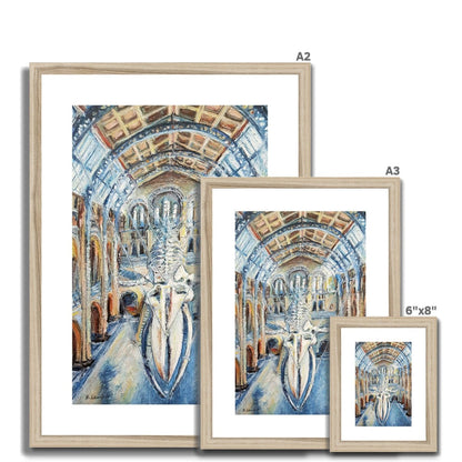 London Natural History Museum Whale | Print Prints Harriet Lawless Artist england A3 / 12"x16.5" Natural Frame