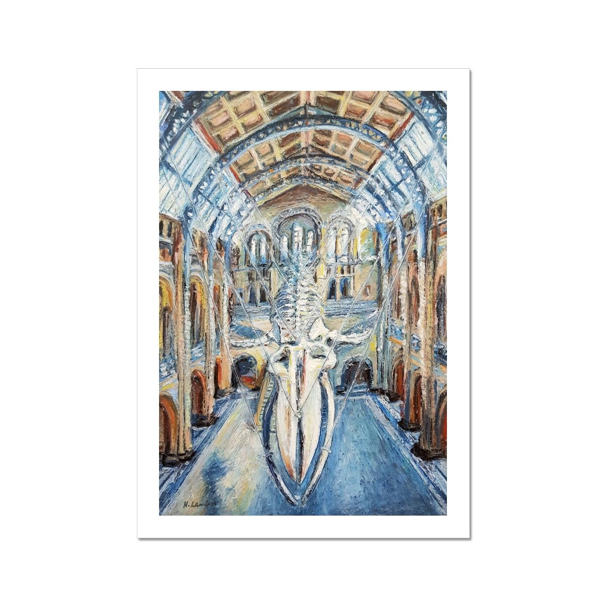 London Natural History Museum Whale | Print Prints Harriet Lawless Artist england A3 / 12"x16.5" Unframed