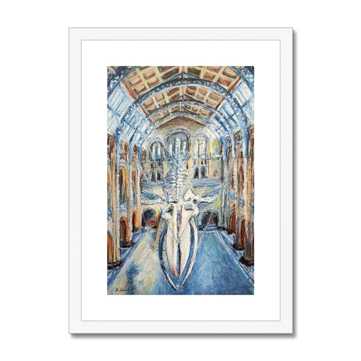 London Natural History Museum Whale | Print Prints Harriet Lawless Artist england A3 / 12"x16.5" White Frame