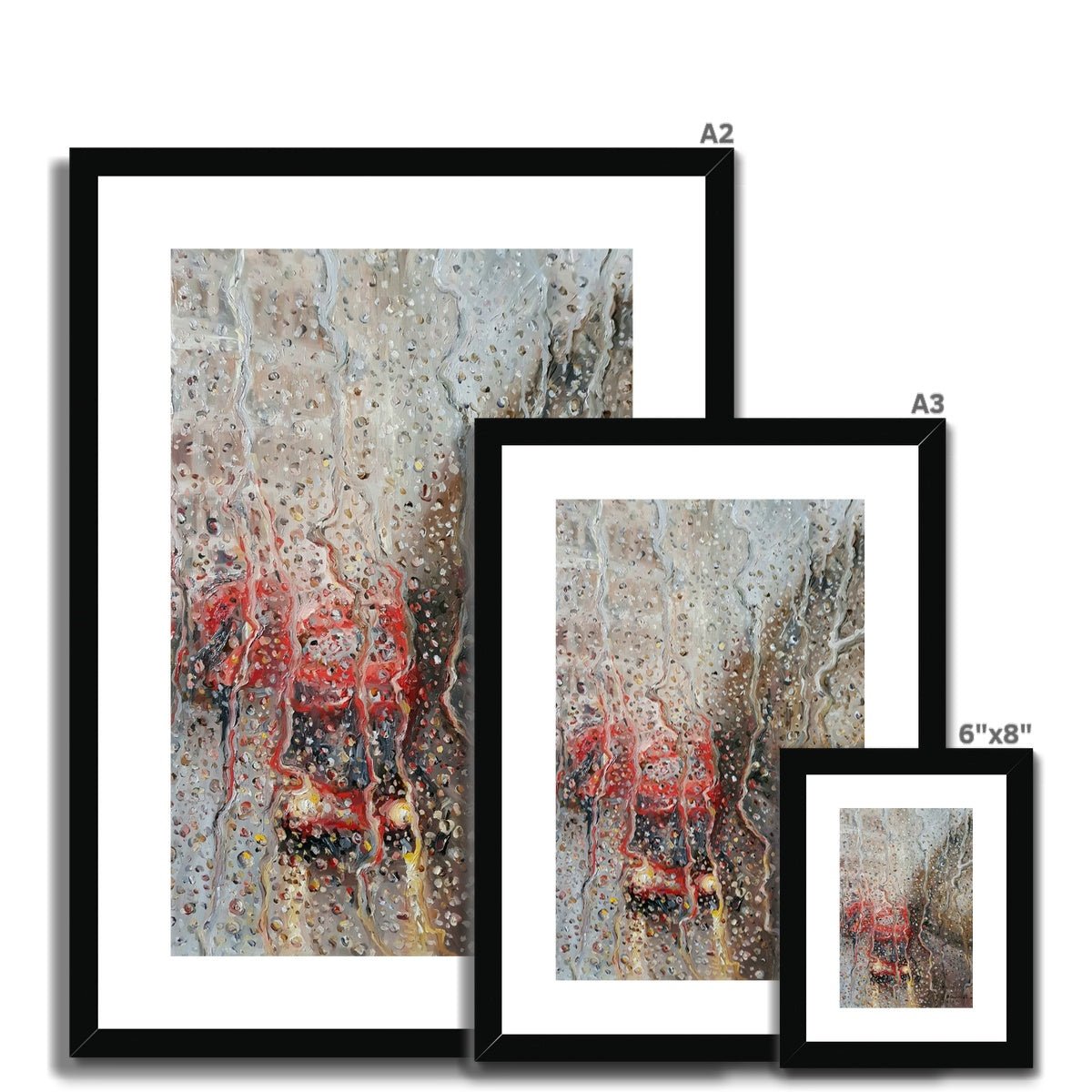 London Rain In The Headlights | Print Prints Harriet Lawless Artist england rainy A3 / 12"x16.5" Natural Frame