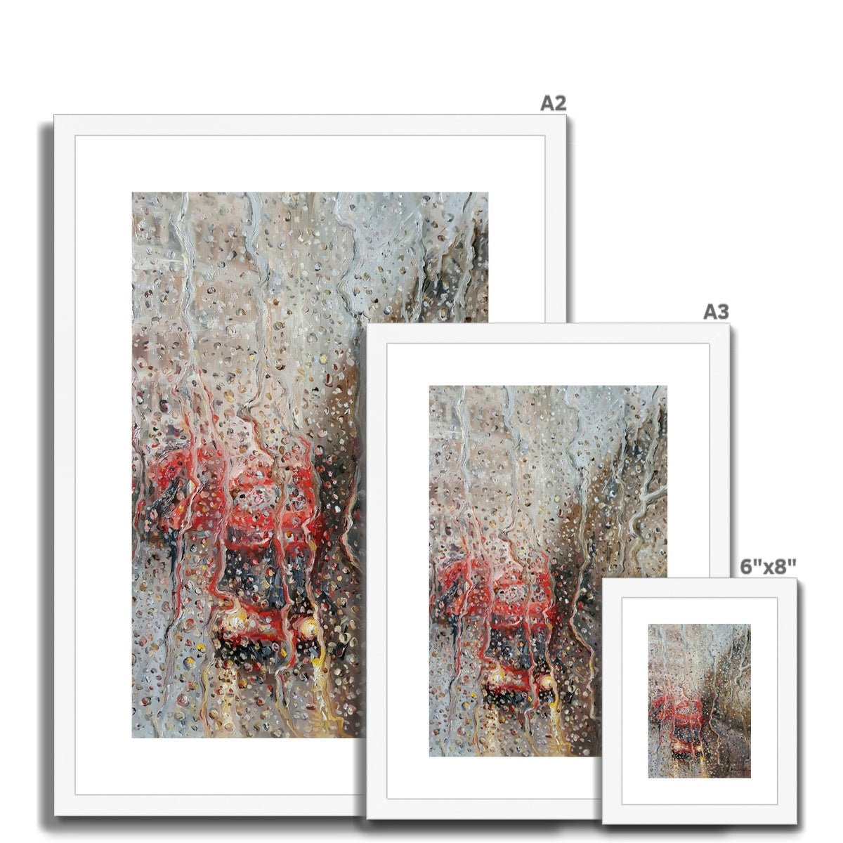 London Rain In The Headlights | Print Prints Harriet Lawless Artist england rainy A3 / 12"x16.5" Natural Frame