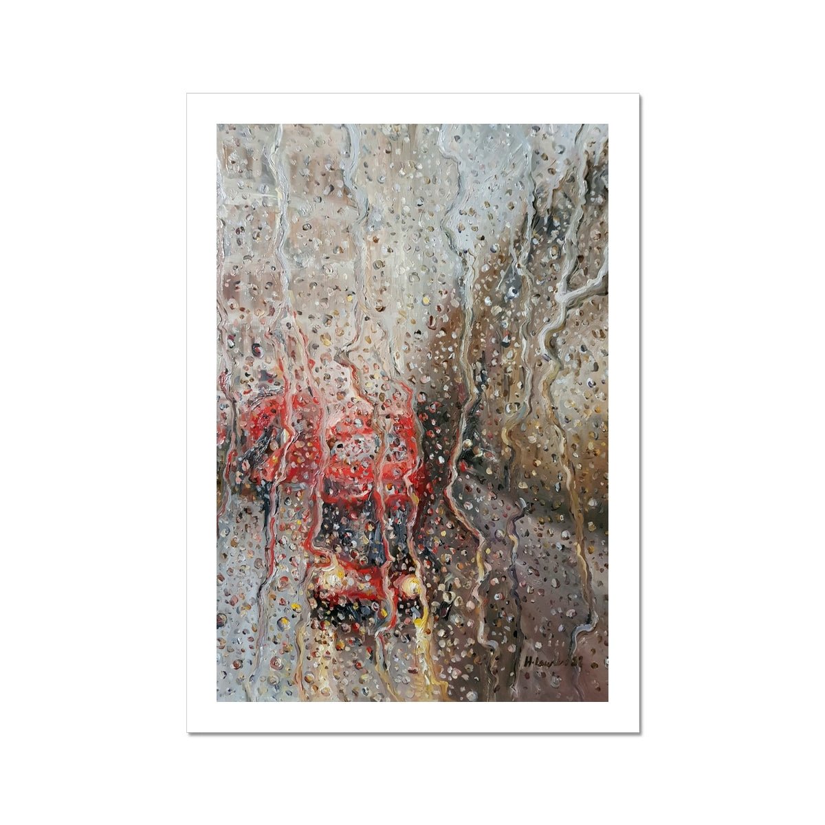 London Rain In The Headlights | Print Prints Harriet Lawless Artist england rainy A3 / 12"x16.5" Unframed