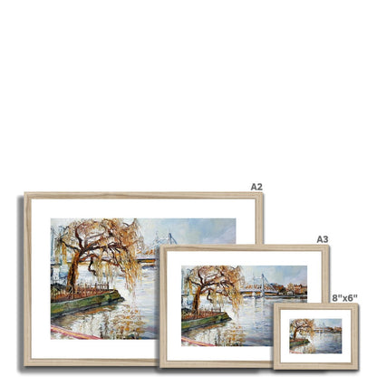 London Thames View, From Battersea Park To Albert Bridge | Print Prints Harriet Lawless Artist england A3 / 16.5"x12" Natural Frame