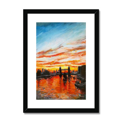 London Tower Bridge Sunset | Print Prints Harriet Lawless Artist england sunset A3 / 12"x16.5" Black Frame