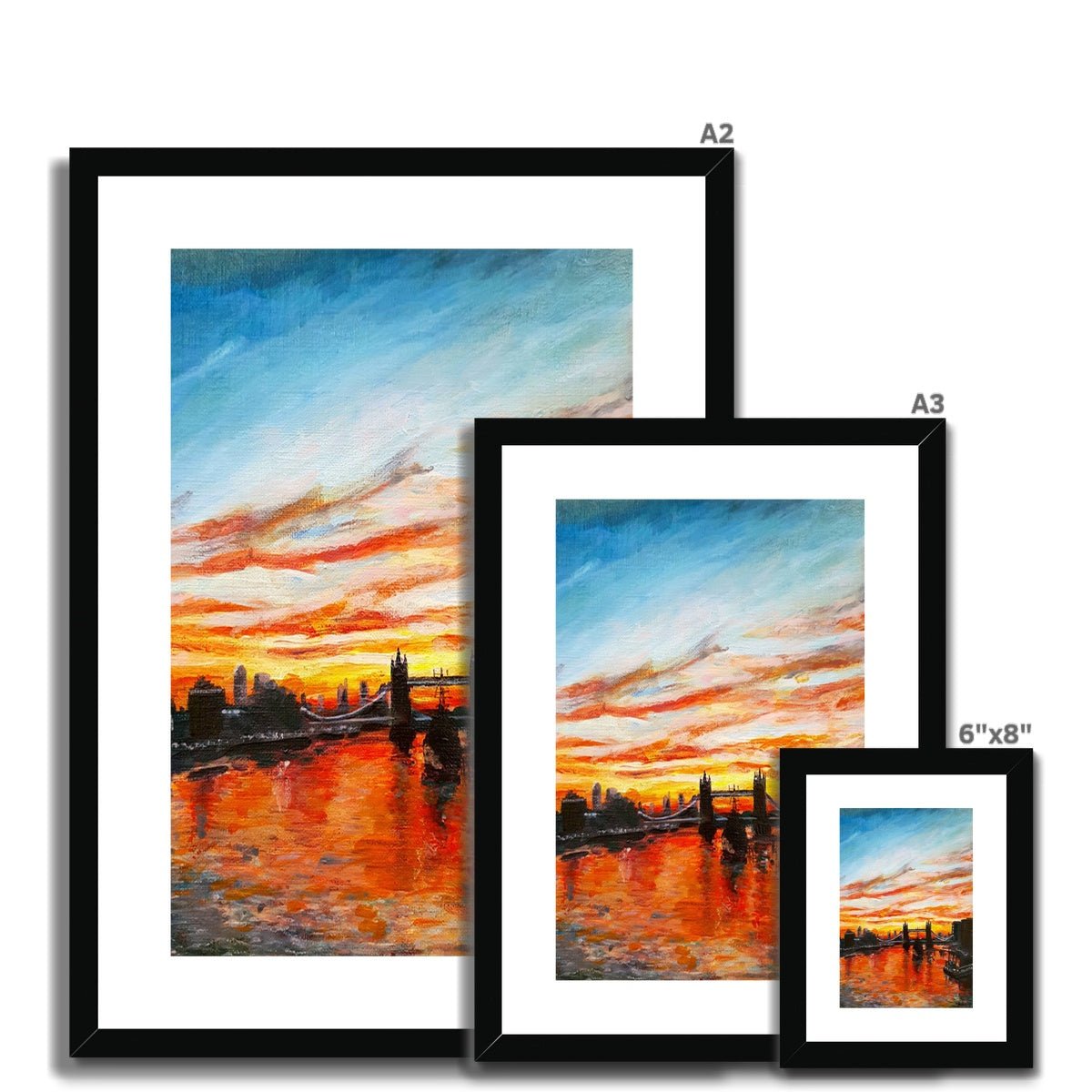 London Tower Bridge Sunset | Print Prints Harriet Lawless Artist england sunset A3 / 12"x16.5" Natural Frame