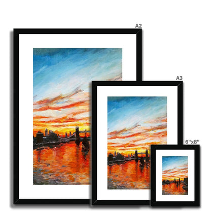 London Tower Bridge Sunset | Print Prints Harriet Lawless Artist england sunset A3 / 12"x16.5" Natural Frame