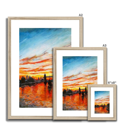 London Tower Bridge Sunset | Print Prints Harriet Lawless Artist england sunset A3 / 12"x16.5" Natural Frame