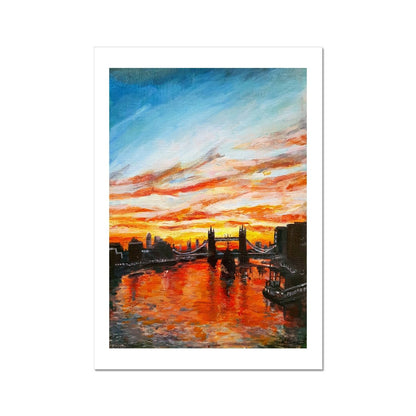 London Tower Bridge Sunset | Print Prints Harriet Lawless Artist england sunset A3 / 12"x16.5" Unframed