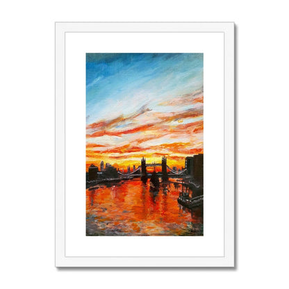 London Tower Bridge Sunset | Print Prints Harriet Lawless Artist england sunset A3 / 12"x16.5" White Frame