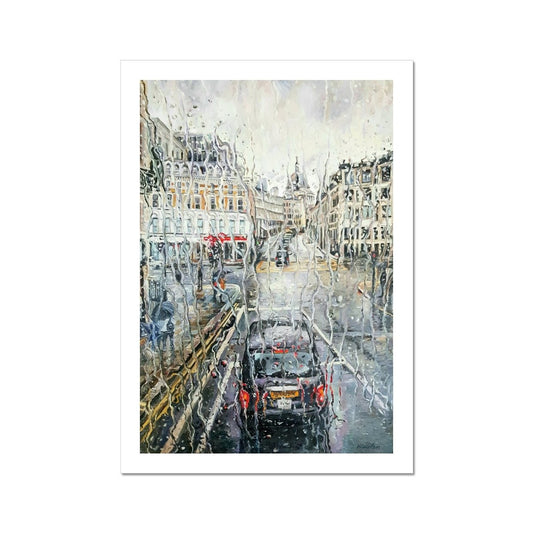 London's Fleet Street On A Rainy Day | Print Prints Harriet Lawless Artist england rainy A3 / 12"x16.5" Unframed