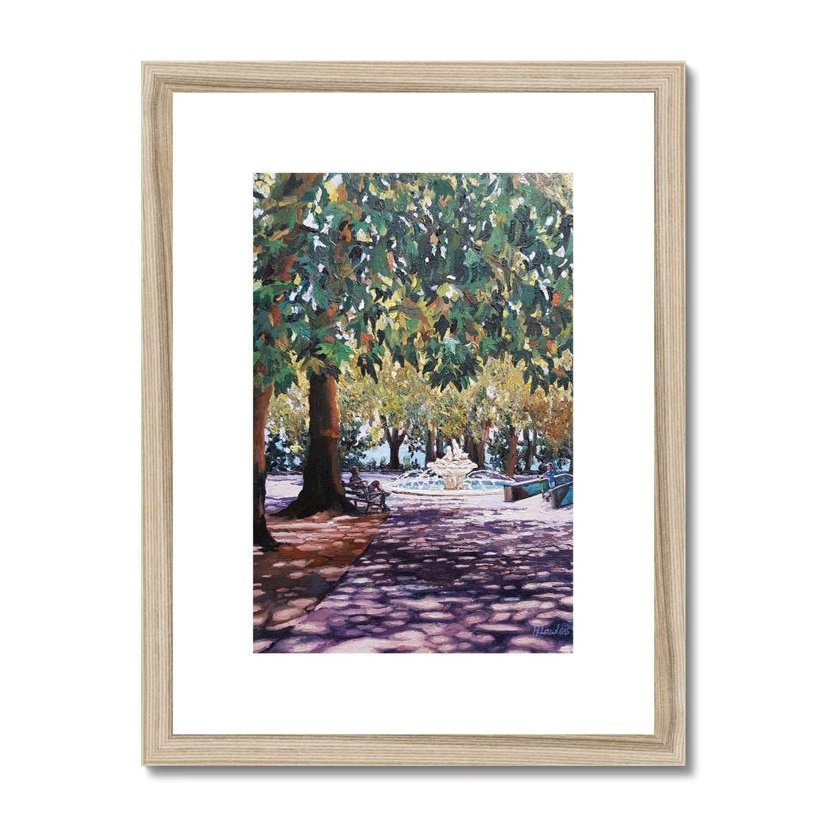 Midday Serenity in Varna's Sea Garden | Print Prints Harriet Lawless Artist bulgaria 12"x16" / 30x41cm Natural Frame