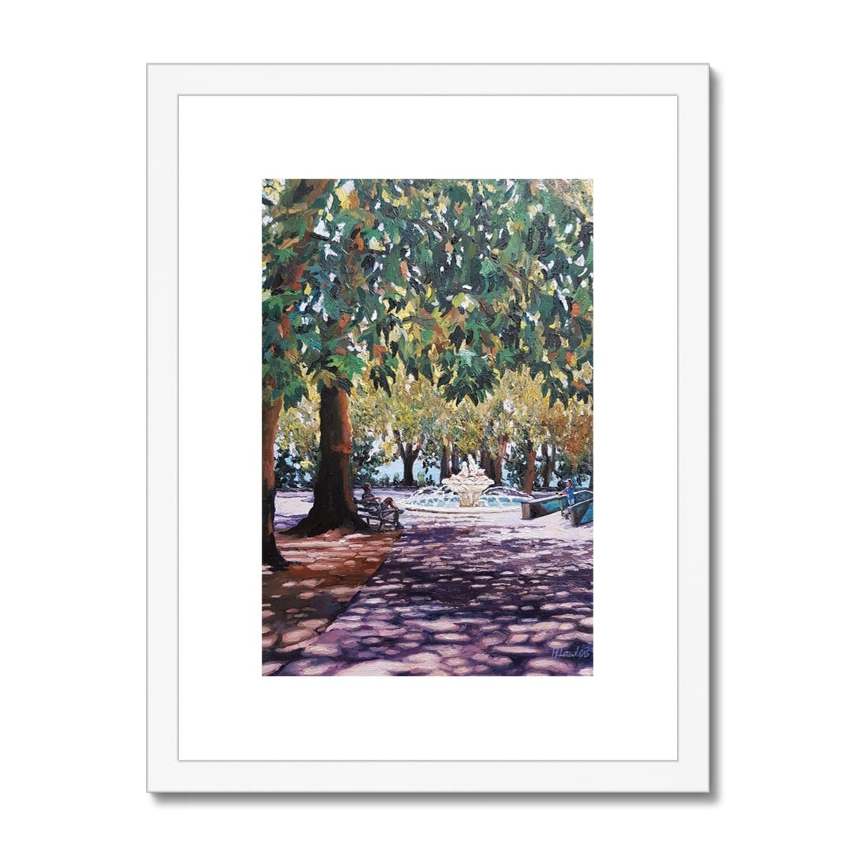 Midday Serenity in Varna's Sea Garden | Print Prints Harriet Lawless Artist bulgaria 12"x16" / 30x41cm White Frame