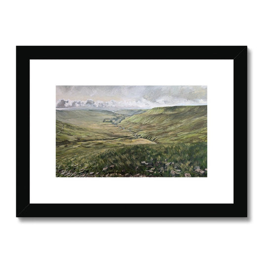 Morning Greens in the Brecon Beacons | Framed & Mounted Print Fine art Harriet Lawless Artist wales