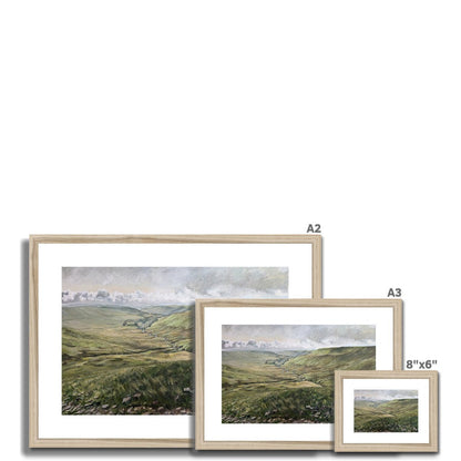 Morning Greens in the Brecon Beacons | Print Prints Harriet Lawless Artist wales A3 / 16.5"x12" Natural Frame