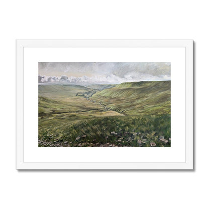 Morning Greens in the Brecon Beacons | Print Prints Harriet Lawless Artist wales A3 / 16.5"x12" White Frame